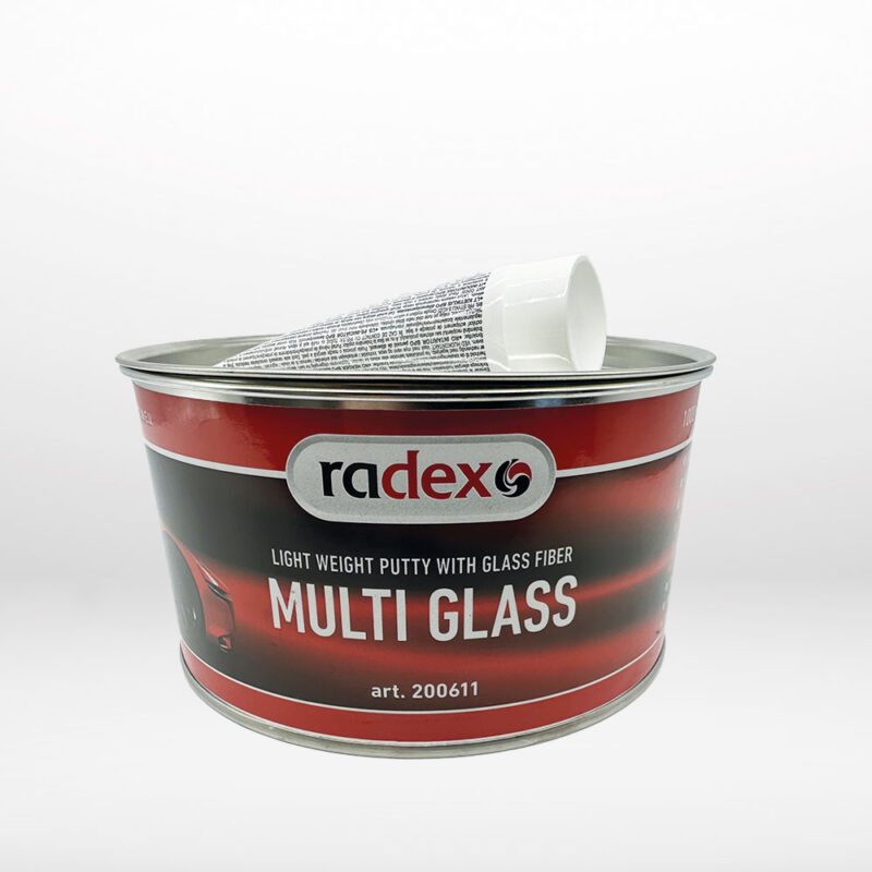 MULTI GLASS lättvikts glasfiberspackel RADEX 1 L + hardener