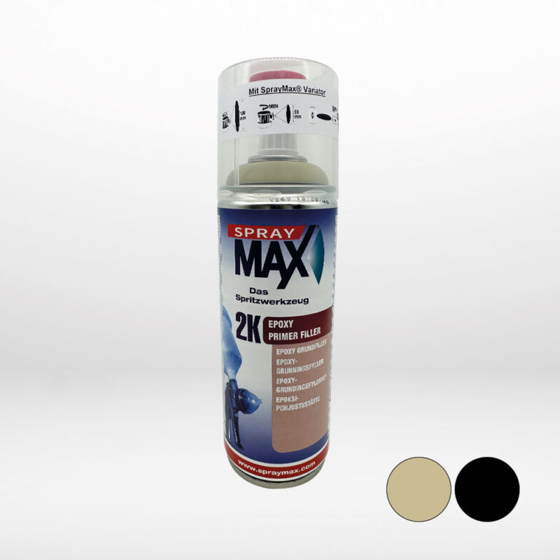 Spraymax 2K Epoxygrund Filler Beige, Grå, Svart