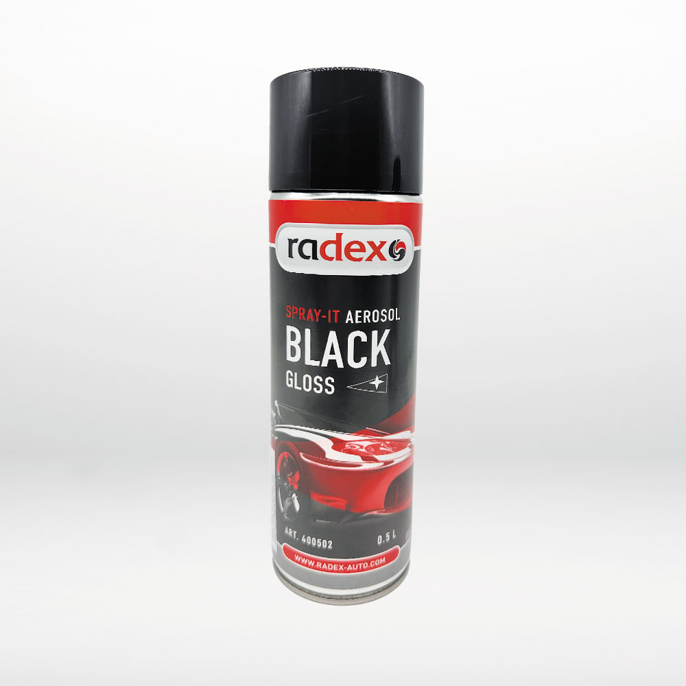 500 ml Sprayfärg med blanksvart nyans