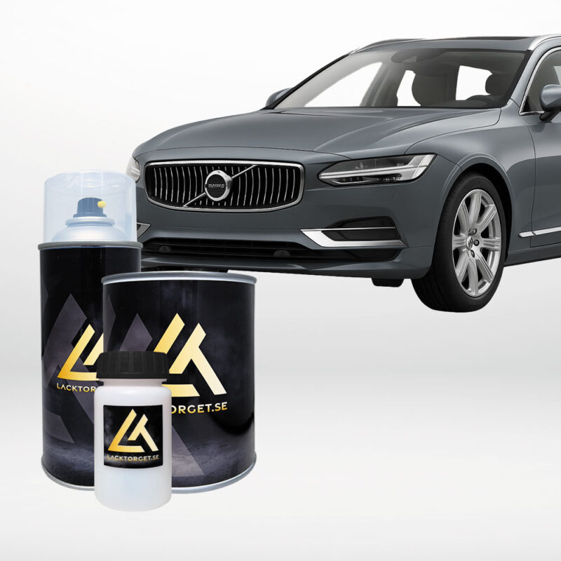 Volvo med Thunder Grey kulör. Färgkod 728 i sprayburk, lackstift samt lösvikt.